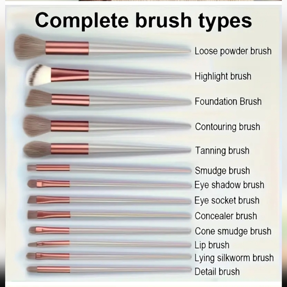 Professional MAKE Up Brush Set With Bag 13 Piece - Picture 5 of 6